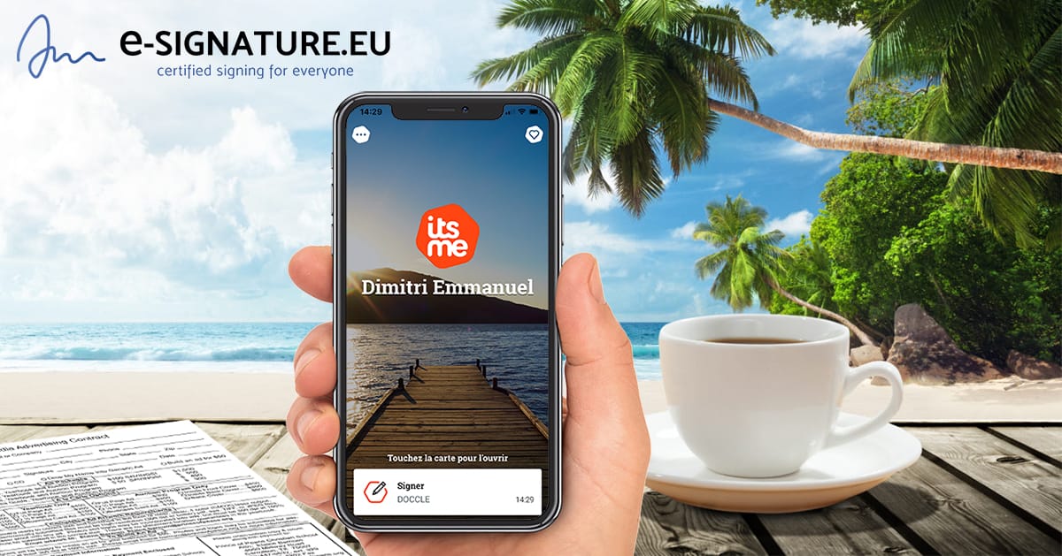 e-signature qualifiée istme sign iphone smartphone signer doccle